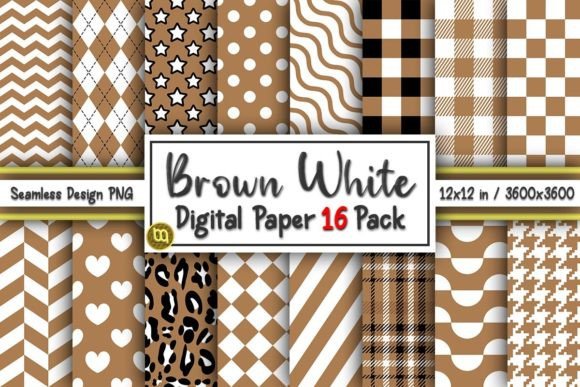 Download Brown White Seamless Digital Paper Pack - Paper pack Collection