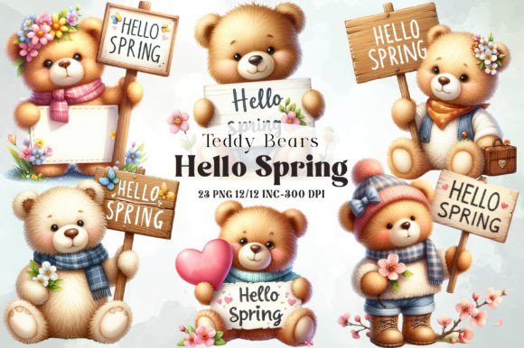 Download Teddy Bears Hello Spring Sublimation - Spring sublimation Collection