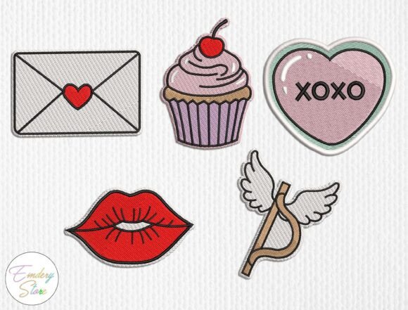 Download Valentine Love Embroidered Patch Set - Premium Resources