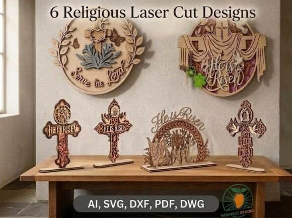 Download 6 Religious Laser Cut Designs Bundle - Laser cut designs Collection