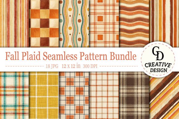 Download Fall Plaid Seamless Pattern Bundle - Fall Collection