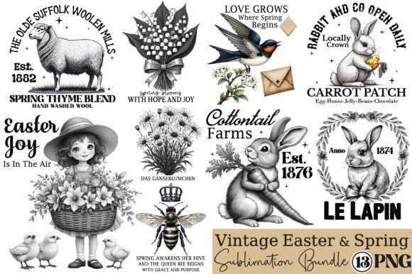 Download Vintage Easter &amp; Spring Sublimation - Spring sublimation Collection