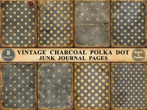 Download Vintage Charcoal Polka Dot Paper Pack - Paper pack Collection