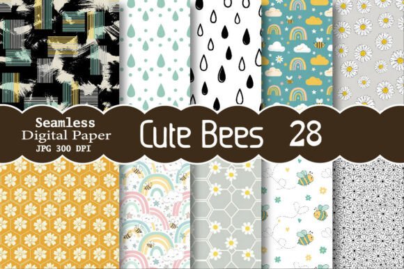 Download Cute Bees Digital Papers - Digital papers Collection