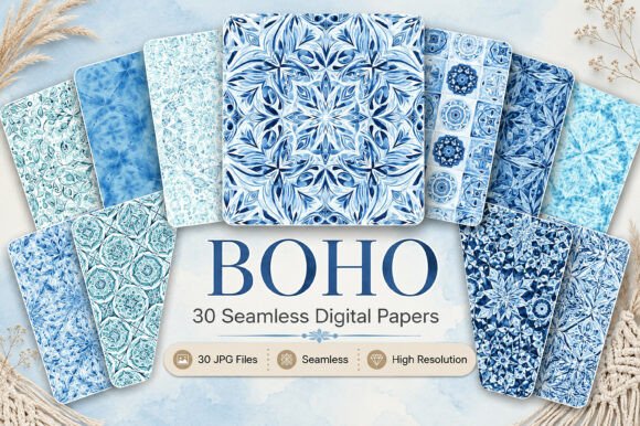 Download Boho Digital Papers - Premium Bundle