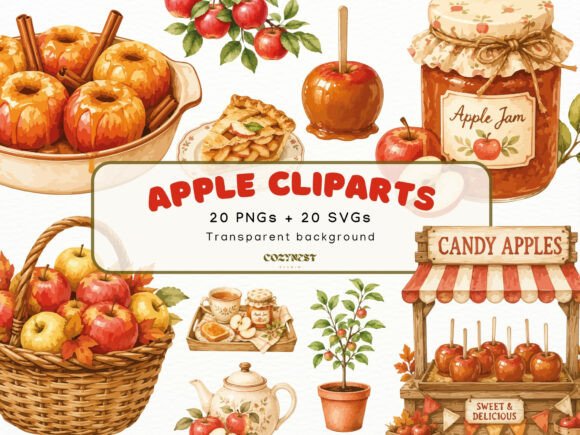 Download Apple Watercolor Cliparts, Fall Harvest - Fall Collection