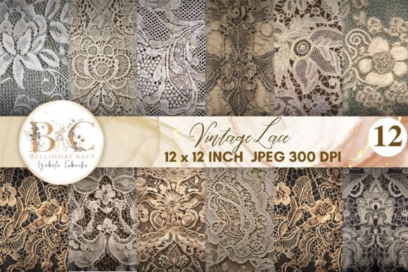 Download Vintage Antique Lace Digital Papers - Premium Resources