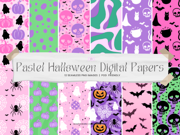 Download Pastel Halloween Seamless Digital Papers - Premium Resources