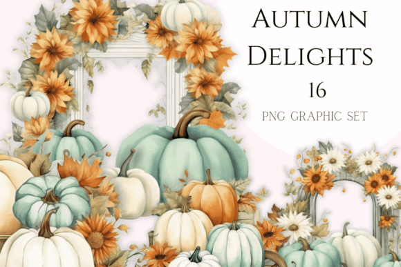 Download Fall Graphics Sage &amp; White Chic Pumpkins - Fall Collection