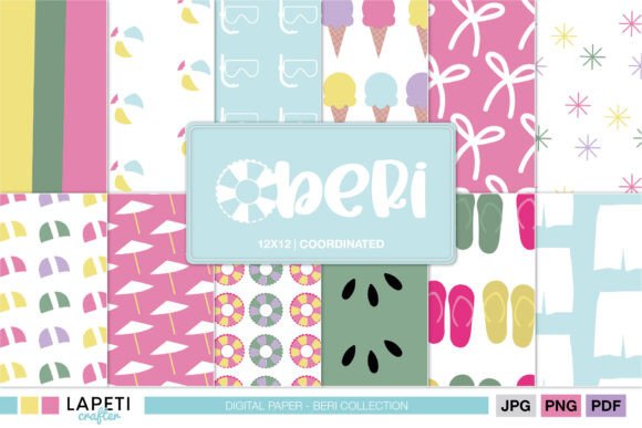 Download Summer Printable Digital Paper Pack - Paper pack Collection