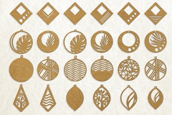 Download 24 Earrings Laser Cut Designs - Premium Resources