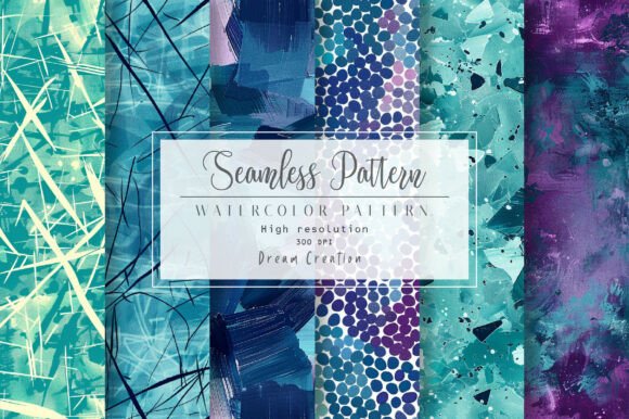 Download Teal Indigo Abstract Art Digital Papers - Digital papers Collection